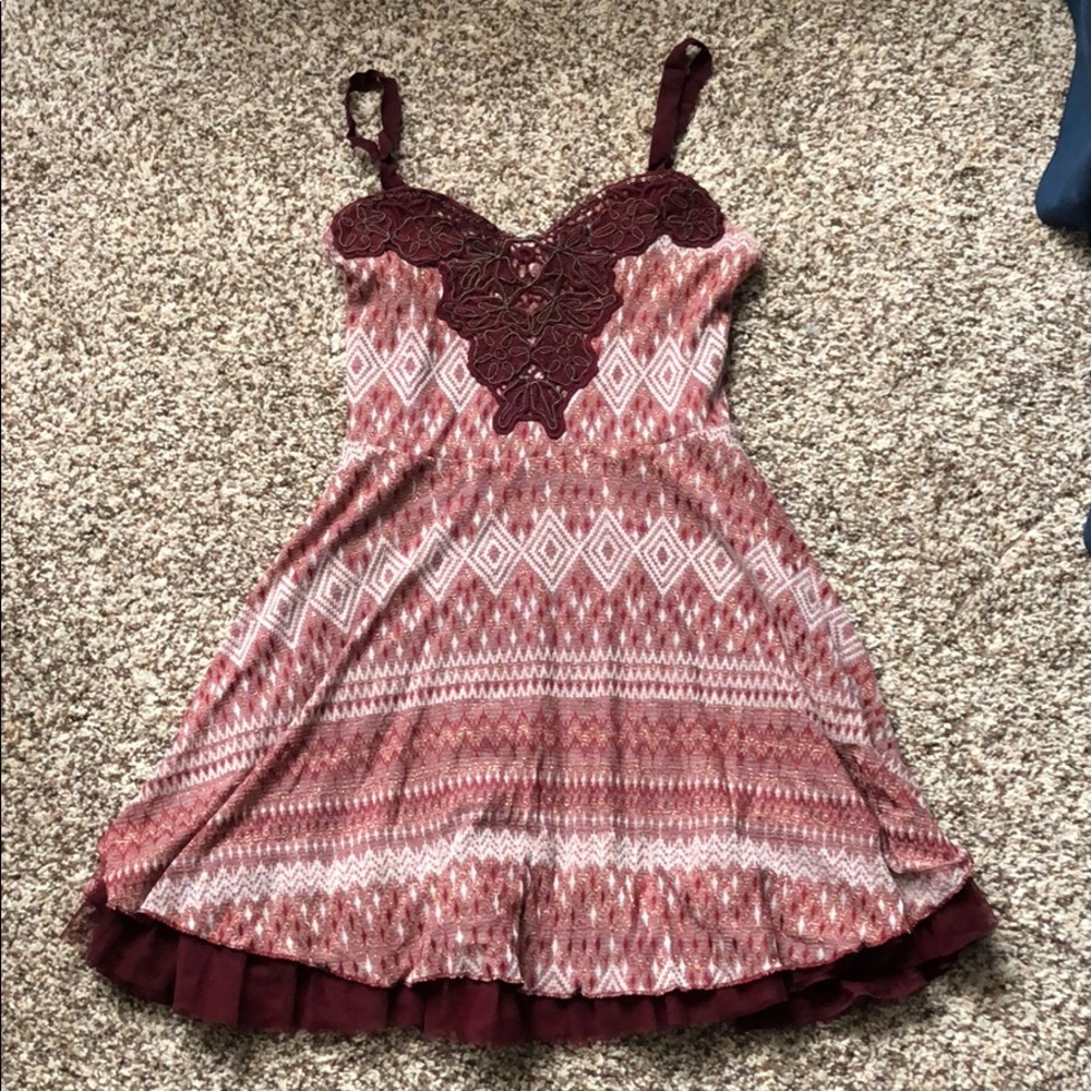 Sparkly red mini dress with removable straps